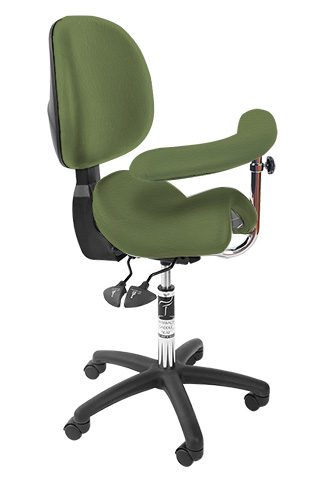 Bambach Saddle Seat Turtle Green with Back Ergonomic Chair