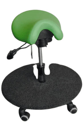 Saddle stool with carpeted ply board for special needs